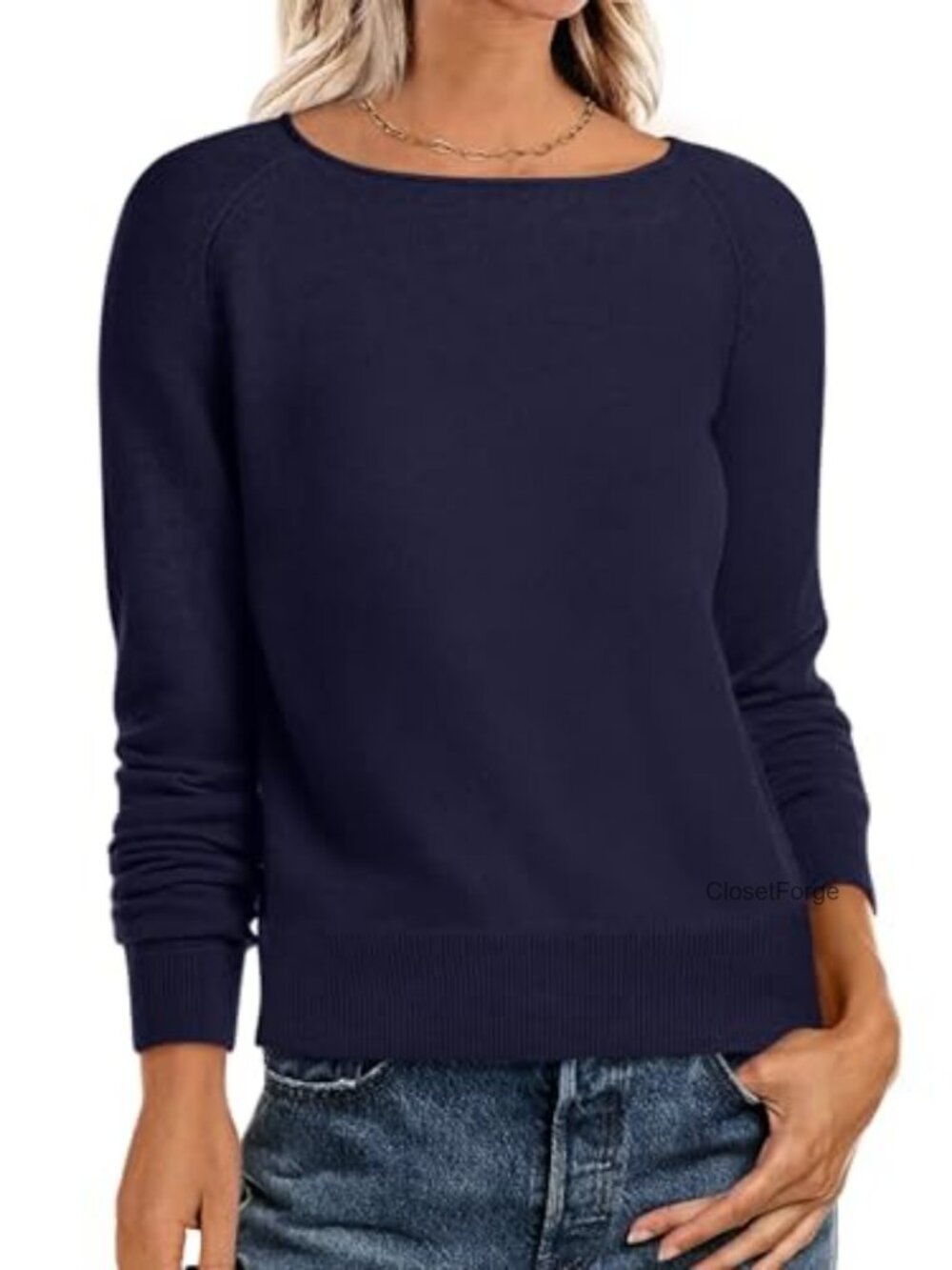 Women's Long Sleeve Rolled Neck Lightweight Sweater Pullover